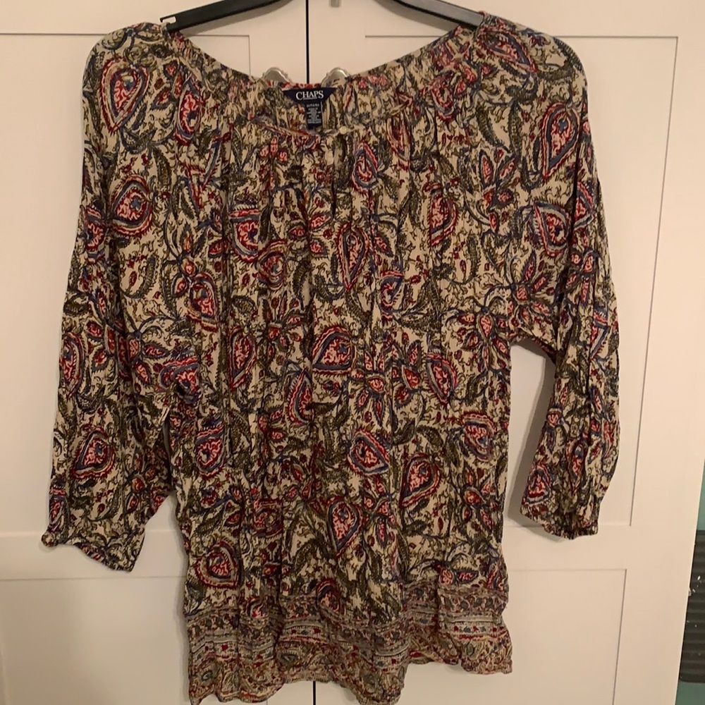 Chaps~Plus Size Blouse~Paisley~1XL
